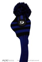 NEW #9 fairway wood Pom Pom Head Cover Clubs Knit Sock BLUE BLACK Golf Club - £10.29 GBP