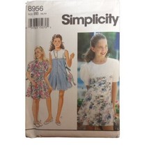 Simplicity 8956 Pattern Girls&#39; Drss or Culotte Summer Dress and Bag BB 1... - $5.86
