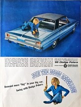 66 Blue Dodge Polara Chrysler Rebellion 1965 Vintage Print Ad - $197.87 MXN