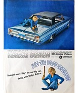 66 Blue Dodge Polara Chrysler Rebellion 1965 Vintage Print Ad - $10.57