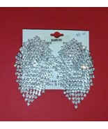 Swarovski Silver Runway Bridal Crystal Flexible Waterfall Clip On Earrings - £31.10 GBP