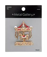 Metal Gallery Red &amp; White Rhinestone Carousel Brooch - €14,35 EUR