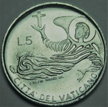 Vatican City 5 Lire, 1969 Gem Unc~RARE~100k Minted~Pope Paul VI~Free Shi... - £6.24 GBP