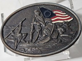 George Washington Crossing The Delaware Patriotic Vint. Belt Buckle - Brass - £9.35 GBP