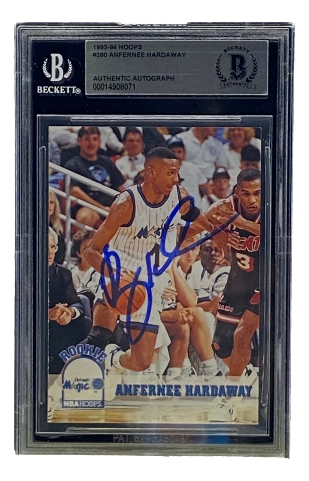 Primary image for Penny Hardaway Signed Slabbed Orlando Magic 1993-94 Hoops #380 BAS