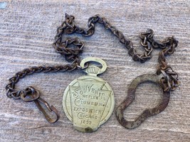 1893 Souvenir Columbian World Exposition Chicago Keystone Watch Case Opener Fob - £39.52 GBP