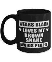Brown Snake Mug - Wears Black Loves My Reptile Avoids People - 11 oz Funny  - £14.34 GBP