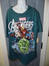 Disney Marvel Avengers Teal Short Sleeve T-SHIRT Size L Boy&#39;s New - £14.58 GBP