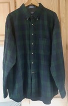 PENDLETON Vintage Virgin Wool Black Watch Tartan Plaid Flannel Shirt Men... - $59.39