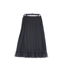 Vintage Half Slip Vanity Fair Black Nylon Tricot Sz 5 Lace Crystal Pleat... - $1,070.32 MXN