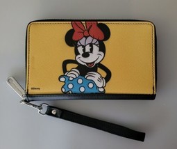 Minnie Mouse Buckle Down Wallet Womens Zip Around  - $22.26