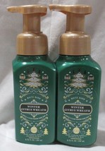 White Barn Bath &amp; Body Works Gentle &amp; Clean Hand Soap Lot 2 Winter Citrus Wreath - £18.93 GBP