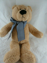 Animal Adventure Soft Plush 13&quot; Teddy Bear grosgrain Ribbon 2010 Light tan - £4.64 GBP