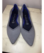 Rothy&#39;s Shoes Women Size 8 Gray Fabric Tweed Pointed Toe Flats - $48.51