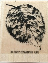 Stampin Up Rubber Stamp Oblong Elm Leaf Fall Autumn Thanksgiving Card Making Art - £3.91 GBP