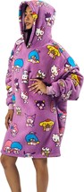 Sanrio Hello Kitty &amp; Friends Oversized Hoodie Blanket OSFA Purple - $45.77