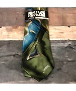 NWT J. Jerry Garcia abstract brush strokes moss green &amp; powder blue - $41.37 CAD