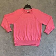 Victoria&#39;s Secret PINK Fleece Pink Sweatshirt XS Long Sleeve Crewneck - £11.62 GBP