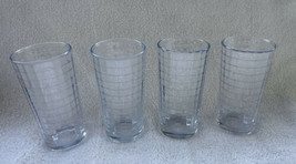 4 Vintage Pasabahce Clear Block Optic Windowpane Artisan 8 OuncTumbler Glasses - £23.97 GBP