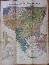Etnographische Ubersichtskarte Europaischen Orients European Orient Map Survey - £83.79 GBP