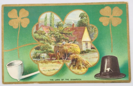 1911 AMP Embossed Ireland Land of the Shamrock Green Four Leaf Clover Postcard - £7.31 GBP