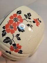 Hall's Superior Kitchenware Red Poppy/Black Leaves 7.25" Mixing Bowl image 5