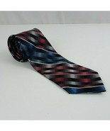 Stafford Essentials Tie With  Red, Blue, &amp; Silver Diagonal Stripes - $242.07 MXN