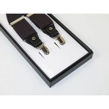 ELEGANT Suspenders Clip on and Button Option for Slacks or Suit Pants Brown image 4