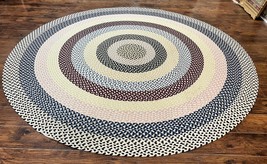 Round American Braided Rug 9x9 ft, Large Round Vintage Braided Rug, Multicolor - £1,565.64 GBP