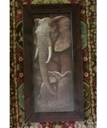 Crystal Art Gallery ~ Wooden Framed Print ~ Elephant &amp; Baby ~ 23.25&quot; x 1... - £35.30 GBP