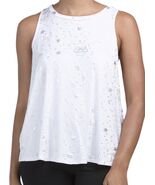 NWT Terez Star Wars Silver Metallic Foil Print Tank Top White L - €25,74 EUR