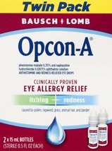 Bausch & Lomb Opcon-A Eye Drops, 2 Count - Allergy Vision & Eye Health.. - $25.73