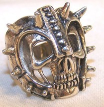 1 Deluxe Armor Helmet Skull Head Silver Biker Ring BR37 Mens Jewelry Rings New - £9.89 GBP