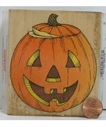 Halloween Rubber Stamp Hero Arts 1995 H276 Giant Pumpkin 4X 3-1/3&quot;  B9K - £5.41 GBP