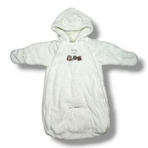 Disney Classic Pooh Fleece Baby Bunting Snowsuit Hooded White Embroidered 0-3 Mo - £12.74 GBP