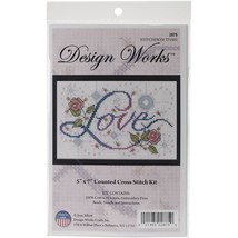 Design Works Counted Cross Stitch Kit 5inchesX7inchesLove 14 Count - $42.49