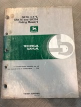 John Deere GX70 75 SRX75 95 Riding Mowers Tech Service Manual TM1491 OEM 02NOV90 - £18.37 GBP