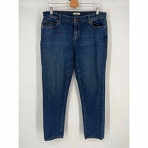 Eileen Fisher Straight Leg Jeans Sz 10 Blue Stretch Organic Cotton - £22.00 GBP