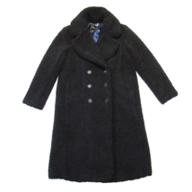NWT J.Crew Double-breasted Teddy Sherpa Topcoat in Black Plush Coat SP S Petite - £127.60 GBP