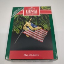 Hallmark Keepsake American Flag of Liberty USA Ornament 1991 Vintage Boxed New - £8.71 GBP