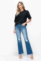 bytos Full Size Raw Hem Distressed High Rise Bootcut Jeans - $52.00+