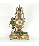 Imperial Lancini / Franz Hermle Gilded Bronze &amp; Marble Mantle Clock with... - $1,197.04