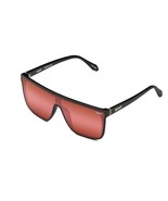 Quay Australia Nightfall Flat Top Shield Sunglasses Black Frames Brown P... - £43.92 GBP