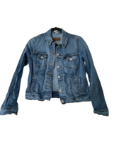 LEVI&#39;S Womens Jean Jacket Button Front Original Trucker Blue Denim Size M - $19.19