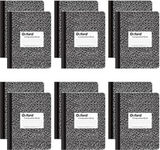 Oxford Composition Notebooks, Black Marble Covers, 100 Sheets, College R... - £32.33 GBP