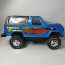 Vintage Tootsietoy Blue 4x4 Bronco Eagle Run Ford USA Toy Car Collectible read - £11.37 GBP
