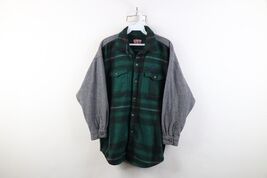 Vintage 90s Streetwear Womens Medium Distressed Fleece Button Shirt Jack... - $39.55