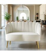 Etta Avenue Hendrix 50.2&#39;&#39; Ivory Velvet Sofa – Modern Compact Velvet Couch - €233,36 EUR