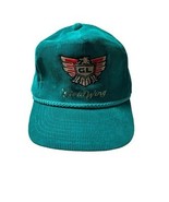 Vintage Corduroy Trucker Hat Cap Strapback  Amapro 80s Teal Blue Goldwin... - $867.30 MXN