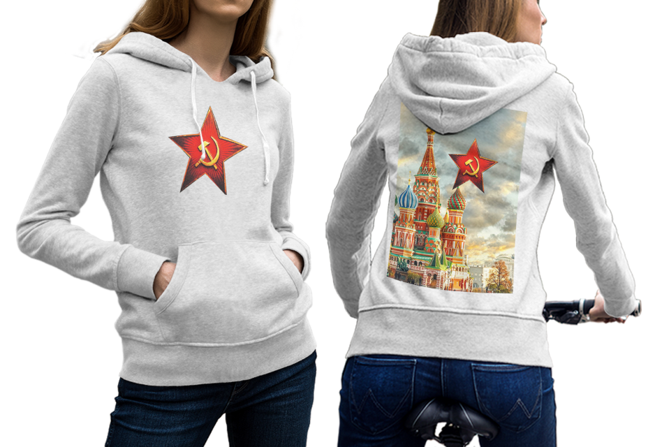 Primary image for Russian RCCP Symbol  White Cotton Hoodie For Women